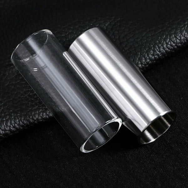 UP 4Pcs Guitar Slide Glass and Stainless Steel Finger Tubes for Guitar Bass 60mm