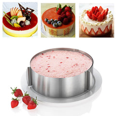 2PCS Adjustable Mousse Round Cake Mold Stainless Steel Baking Mould Baking Tool