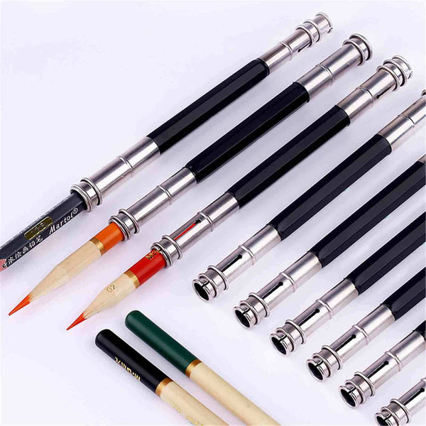 4/8pcs Adjustable Pencil Extender Lengthener Holder Art Tool Double Head 13.5CM