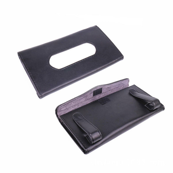 2PCS Car Tissue Box Holder PU Leather Backseat Paper Holder Cover Black Case AU