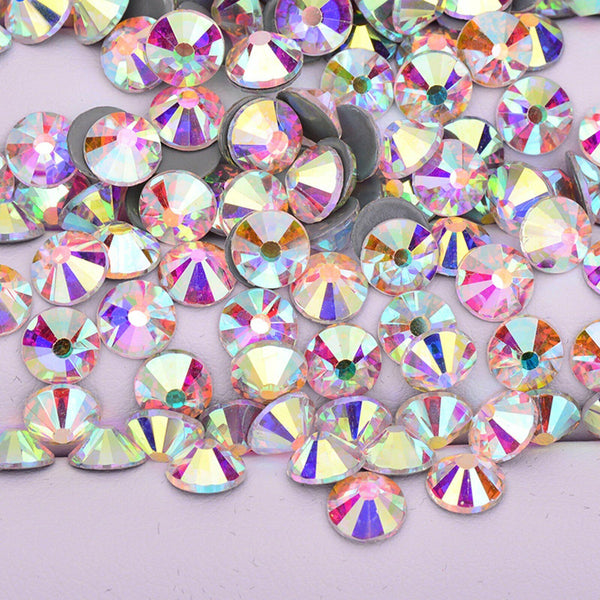 UP 1500X  Nail Art Rhinestones Crystal Gems Glitter Round Beads 3D Tips DIY Deco