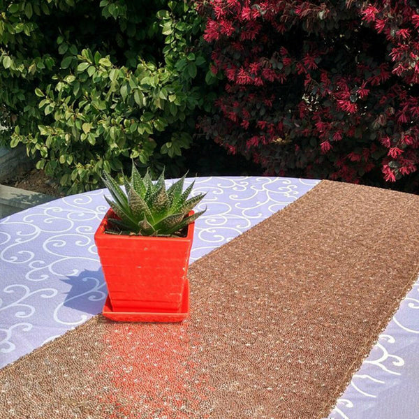 2x 275cm Champagne Sequin Table Runners Cloth Wedding Party Tablecover Tableclot