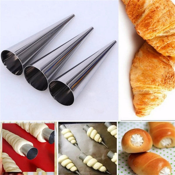 12-120Pcs Steel Pastry Cream Horn Molds Conical Tube Cone Pastry Roll Horn Mould