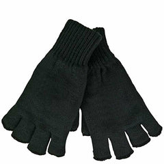 2pairs Winter Fingerless Gloves Open Finger Black Soft Warm Knitted Glove Unisex