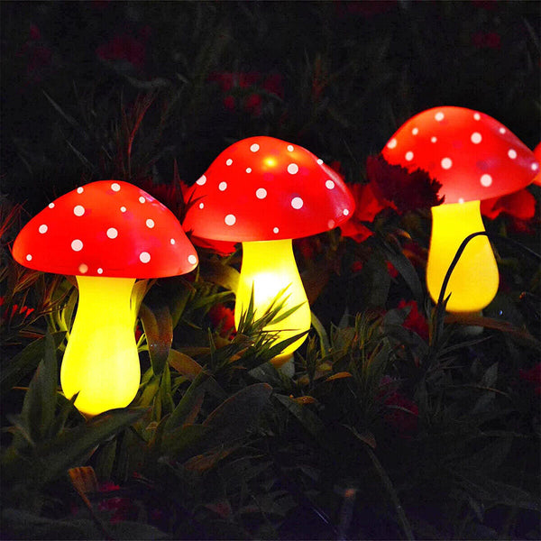 Solar Mushroom Fairy String Light LED Outdoor Garden Ornament Statues Yard Decor