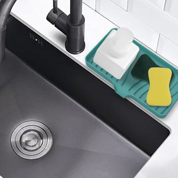 Silicone Sponges Holder Kitchen Sink Organizer Tray for Sponge Soap Dispenser