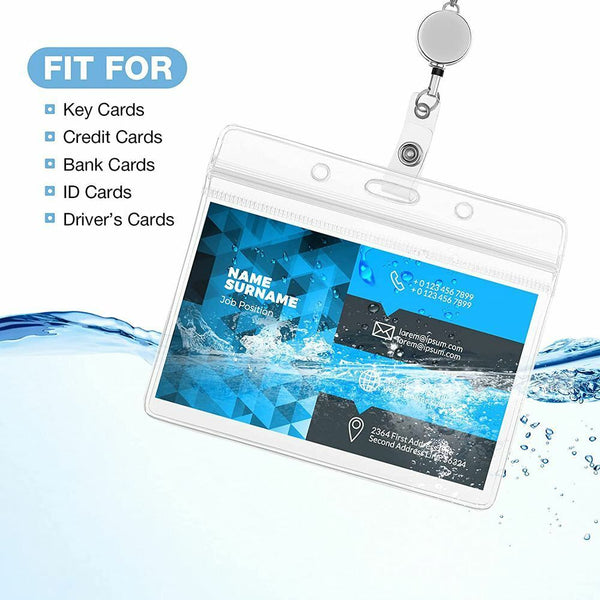 Retractable Badge Reel Lanyard with ID Name Card Holders Badge Holder Necklace