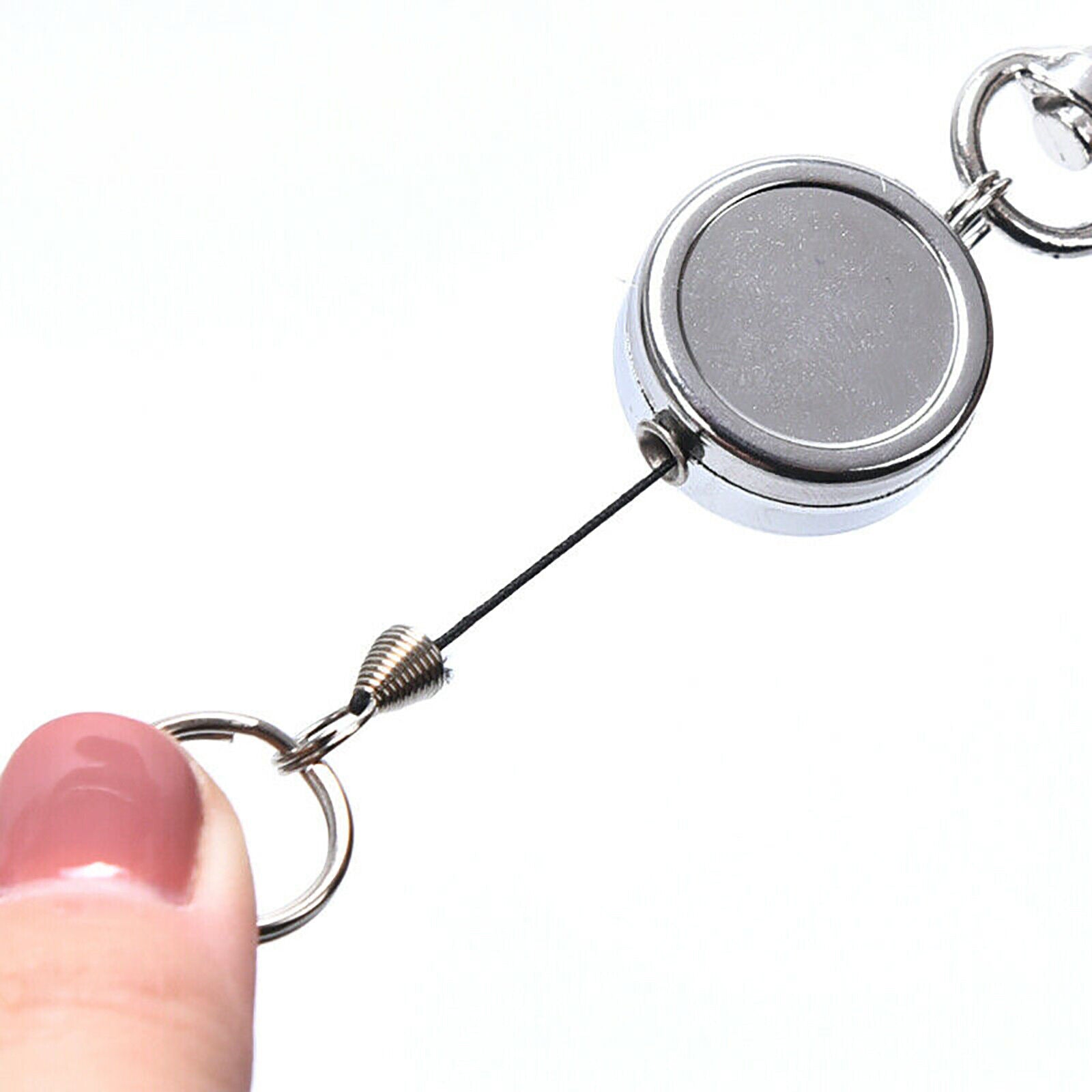 Key Ring Note Retractable Stainless Steel Keyring Pull Ring Key Chain Recoil Heavy D
