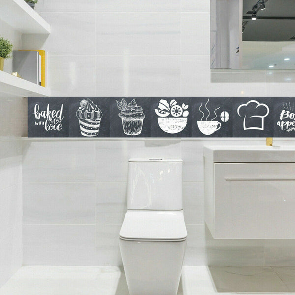 24x Mosaic Wall Tile Stickers Self-adhesive Kitchen Stick on tiles 15x15CM Decor