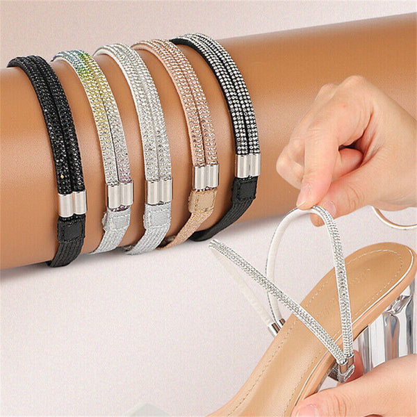 Elastic High Heels Shoe Strap Rhinestone Elastic High Heel Anti Loose Straps AU