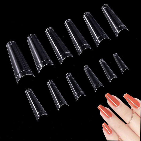500X bag Fake French Nail Tips Acrylic Clear Natural Stiletto False Gel Pointy