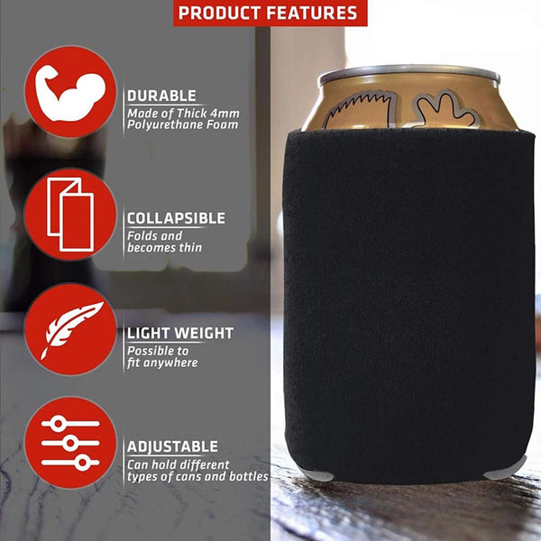 48PCS Black Blank Can Stubby Cooler Holder Sleeve Sublimation Heat Transfer AU