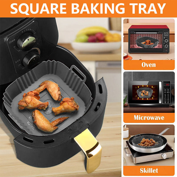 New Square Air Fryer Non-Stick Baking Tray Silicone Pot Basket Liner