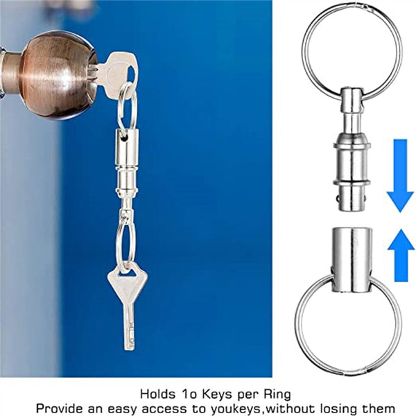 16PCS Detachable Quick Release Removable Keyring Keychain Key Ring Pull Apart AU