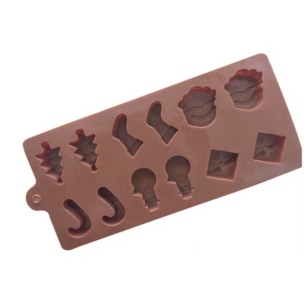 Christmas Cookies Cake Mould Jelly Silicone Chocolate Baking Mold Soap Ice Tray