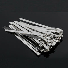 200PCS Stainless Steel Cable Ties SS304 Marine Grade Zip Strap Locking Wrap New