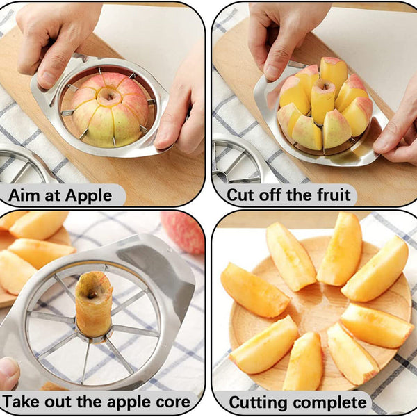 1PC Apple Fruit Corer Knife Slicer Divider Cutter Peeler Home Stainless Steel AU
