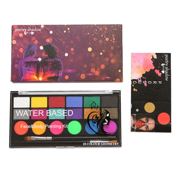 18 Colours Professional Face Painting Kit for Kids Adults Face Body Paint Set AU