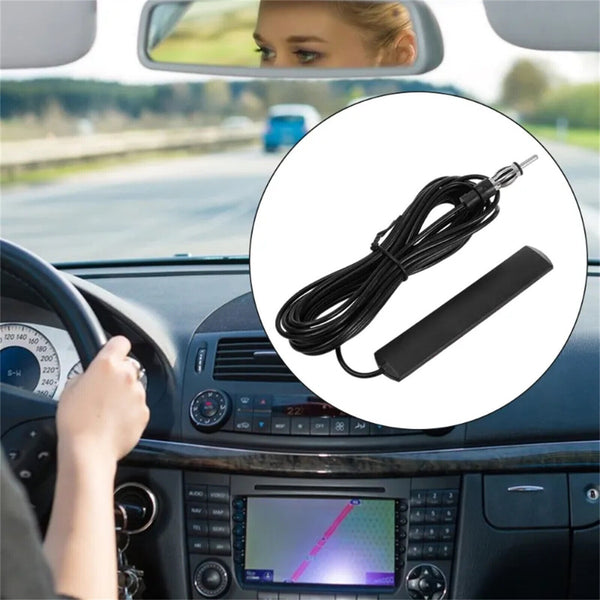 Car Radio Stereo Hidden FM AM Antenna Patch Aerial 3M For Auto SUV Vehicle Truck
