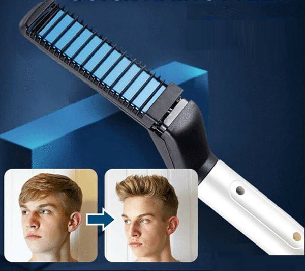 Quick Beard Straightener Hair Styler Multifunctional Comb Curler Show Cap Men - Lets Party