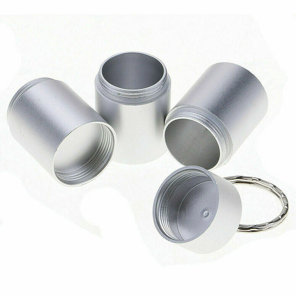 Mini Keychain Aluminum Pill Container Waterproof Medicine Holder Case Keyring - Lets Party