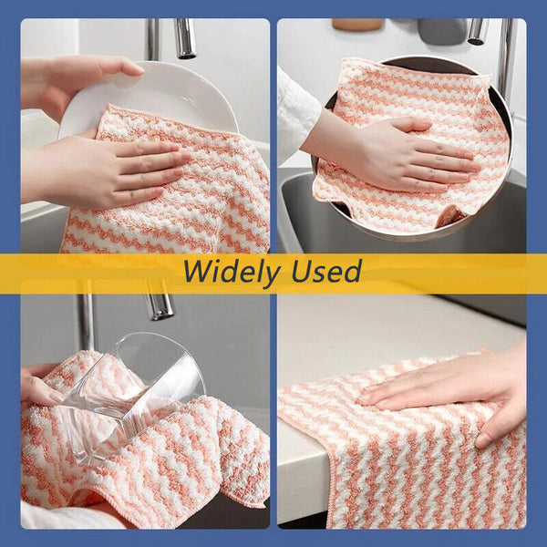 10x 25cm Microfibre Cloth Rag Bulk Car Kitchen Glass Cleaning Towel Washing - Lets Party