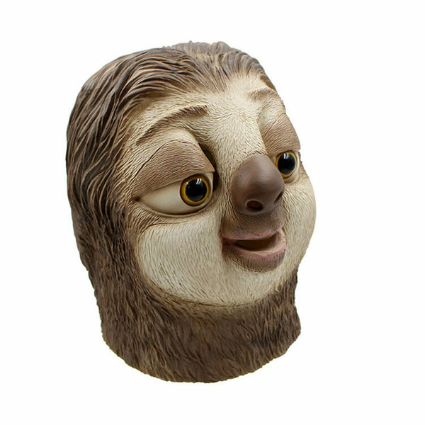Halloween Latex Mask Full Head Animal Cosplay Costume Zootopia Sloth Props Party - Lets Party