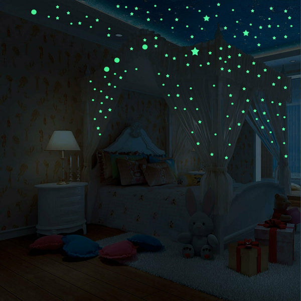 814pcs Dot Luminous Star Wall Stickers Home Room Decor Glow In The Dark - Lets Party