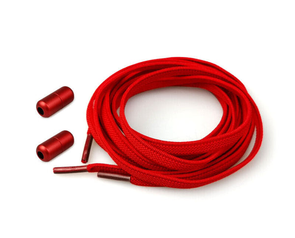 No Tie Red Locked Elastic Shoelace Shoe Lace Lazy Laces Sneakers Sports Kids Adults - Lets Party