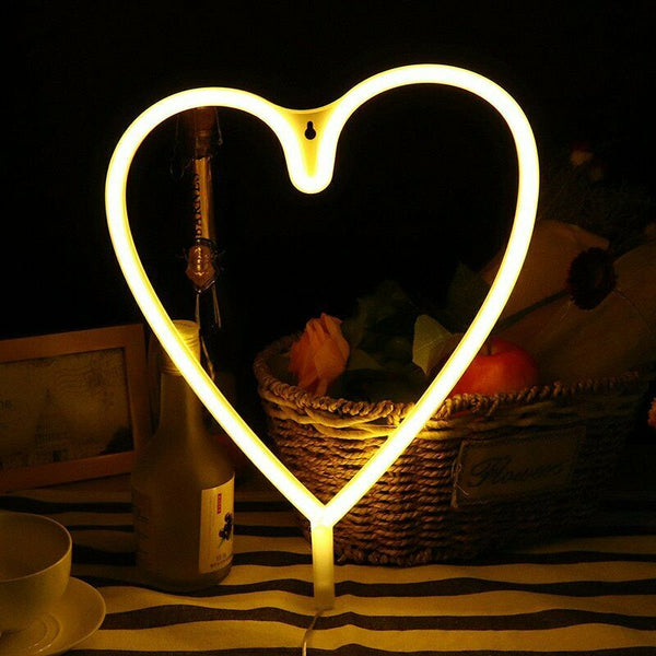 Love LED Neon Sign USB Battery Night Light Wall Bar Club Background Lamp Xmas - Lets Party