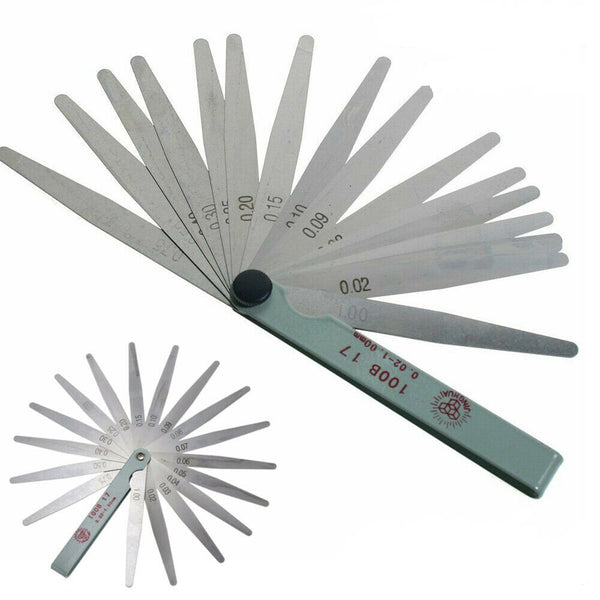 17 Blade Thickness Gap Metric Filler Feeler Gauge Measure Tools 0.02 to 1mm - Lets Party