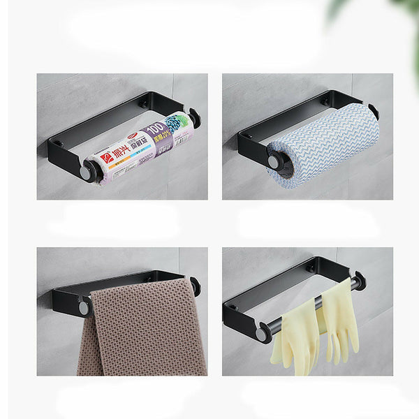 Paper Towel Holder Kitchen Bathroom Roll Tissue Space aluminum Wall Mount Rack