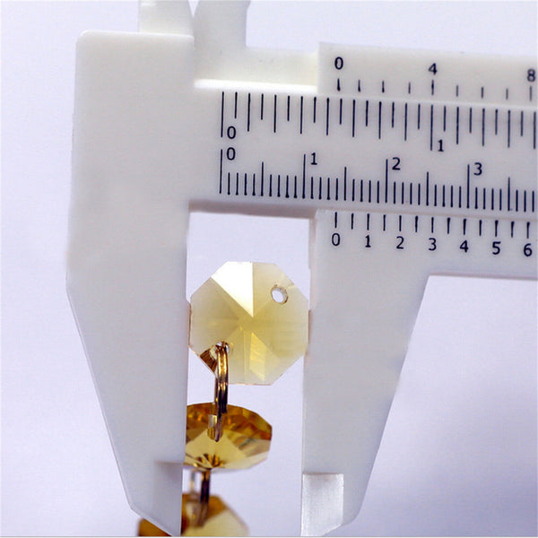 20 x octagon beads mixed colours crystal glass suncatchers mobiles 14mm 2 holes