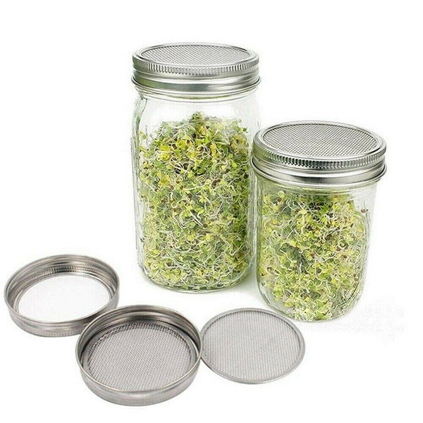 Seed Sprouting Lids Tools Strainer Screen Kits for Wide Mouth Mason Canning Jar