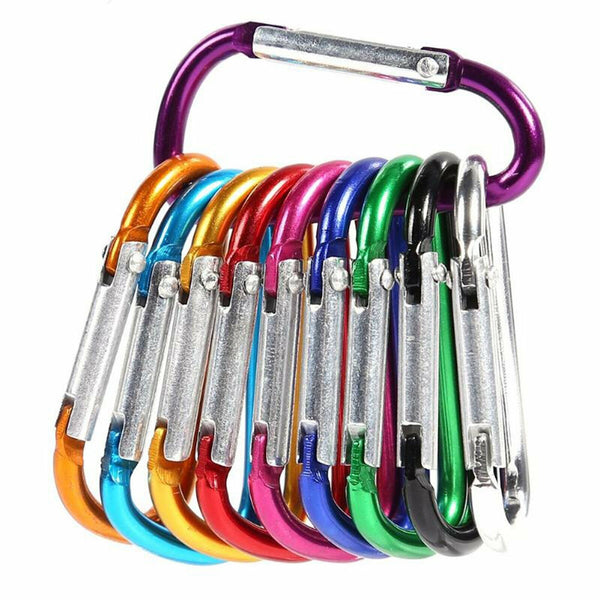 10/20X Aluminum Coloured Carabiner Snap Hook Clip Key chain Key ring Clips Clasp
