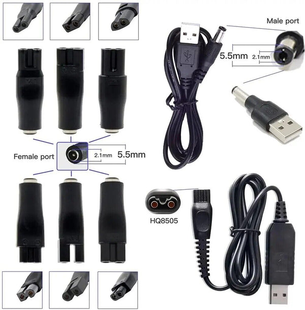 Hair Clippers Cable Power Cord Razor Charger Charger Convetor Charging Heads