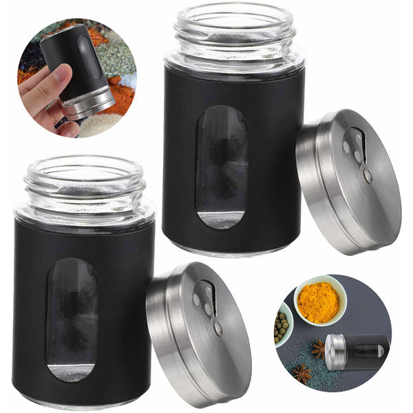 12/24X Kitchen Spice Jars Pot Holders Storages Stainless Steel Glass Plastic AUS