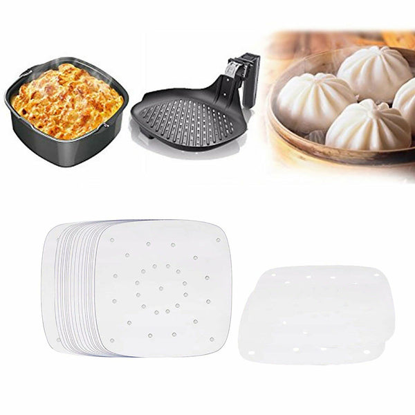 100PCS Disposable Liner Pan Parchment Oil Non-Stick Air Fryer Paper Baking Oven