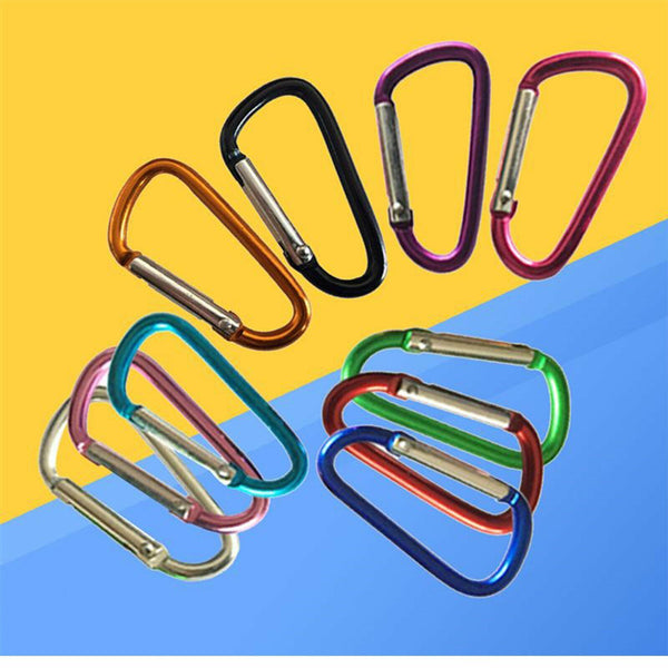 10/20X Aluminum Coloured Carabiner Snap Hook Clip Key chain Key ring Clips Clasp