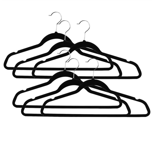 Up 100X Non-Slip Velvet Coat Hangers Space Saving Clothing Hook Rack Shirt Bulk