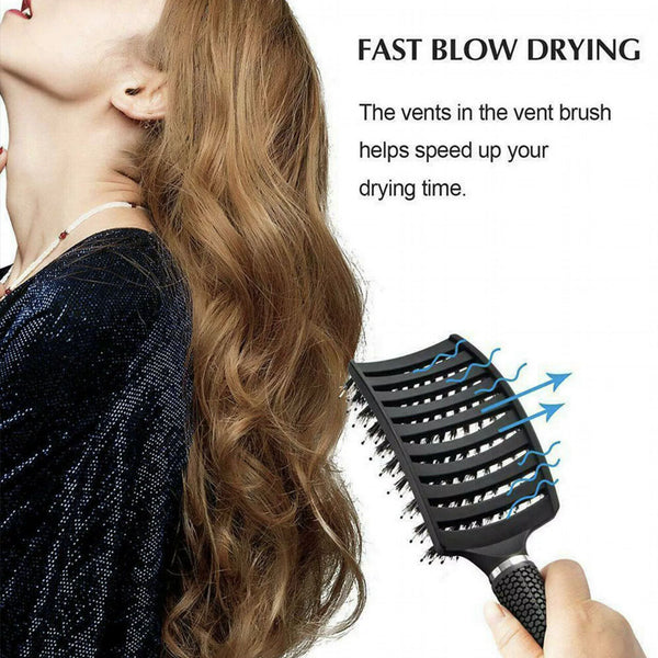 Detangle Nylon Boar Bristle Brush Hairbrush Smooth Hair Head Scalp Massage Comb