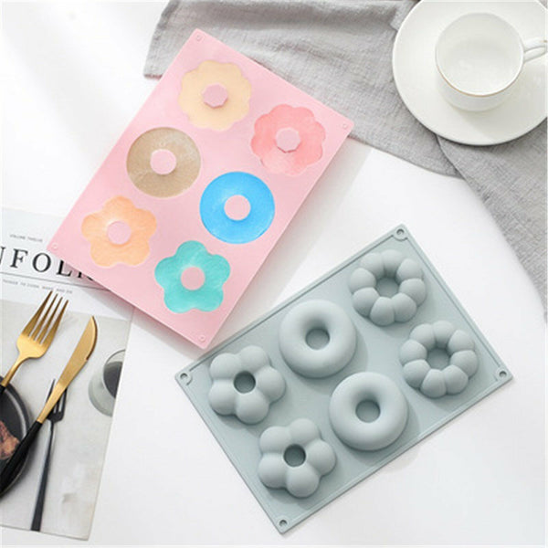 2pcs Silicone Mould Chocolate Donut Cake Muffin Baking Pan Cupcake Cake Tray AU