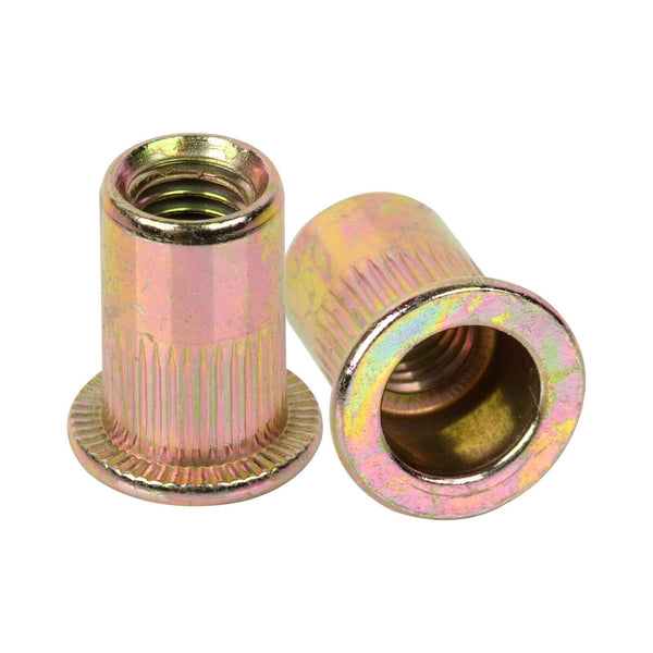 50-100x Rivet Nut Bolt Steel Rivets Tool Flange Blind Nutserts Flat Zinc Plating