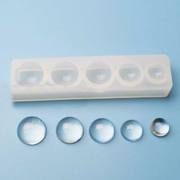 2X Silicone Mold Round Beads Resin Mould Necklace Pendant Jewelry Craft Tool DIY