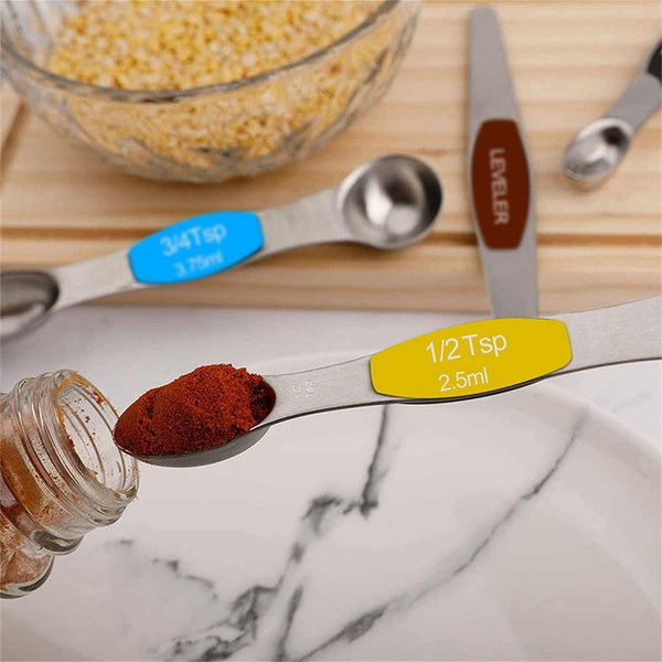 6PCS Teaspoon Baking Utensil Magnetic Measuring Spoon Kitchen Measure Tools NEW - Lets Party