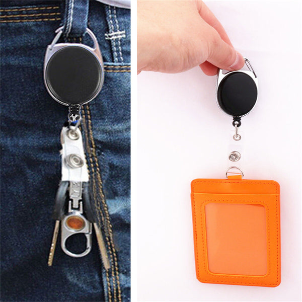 UP 9X Retractable Badge Holder Reel ID Card Business Security Pull Key Tag Clip