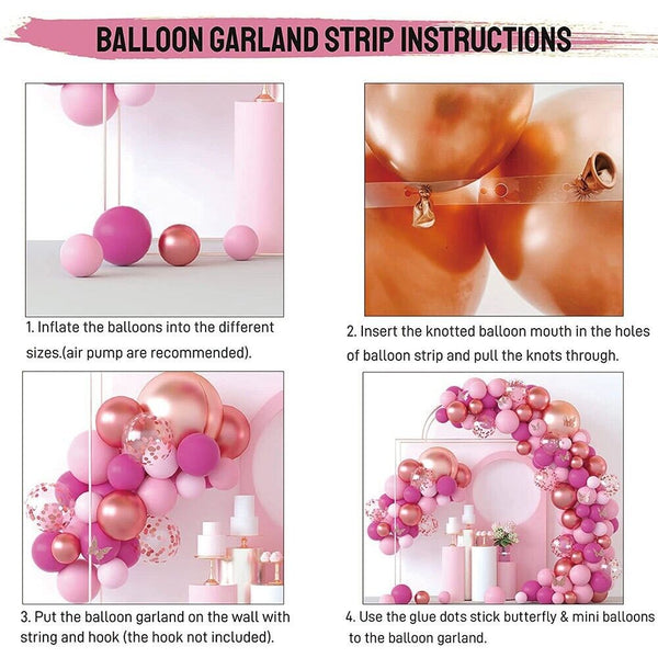 Rose Gold Pink Balloon Set Party Supplies Arch Garland Baby Shower Birthday