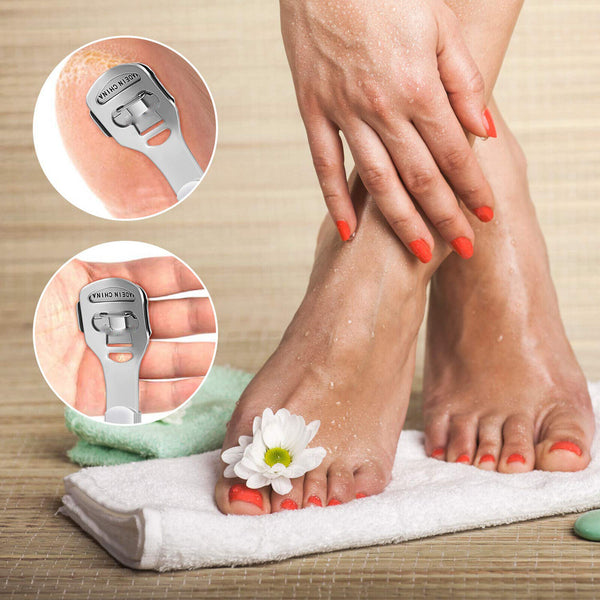 Foot Care Pedicure Callus Shaver Hard Skin Remover Wood Handle 10 Blades AUS