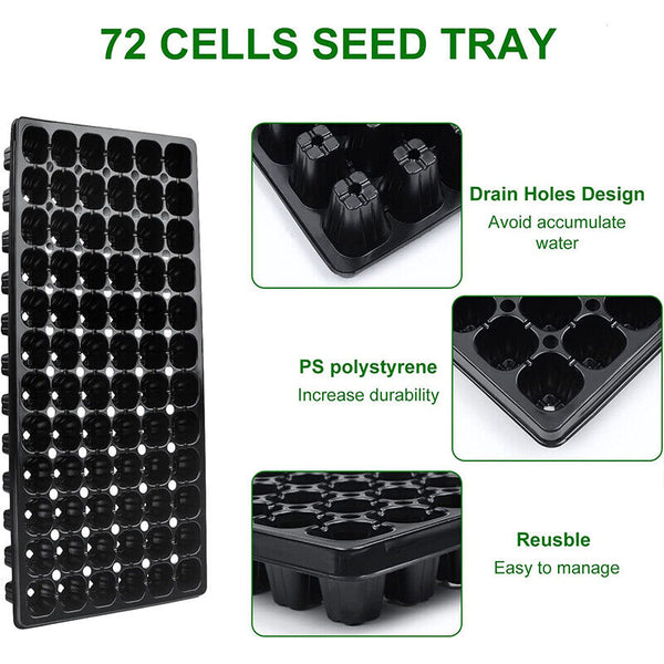 10x 72 Hole Plant Seed Grow Box Insert Propagation Nursery Seedling Starter Tray