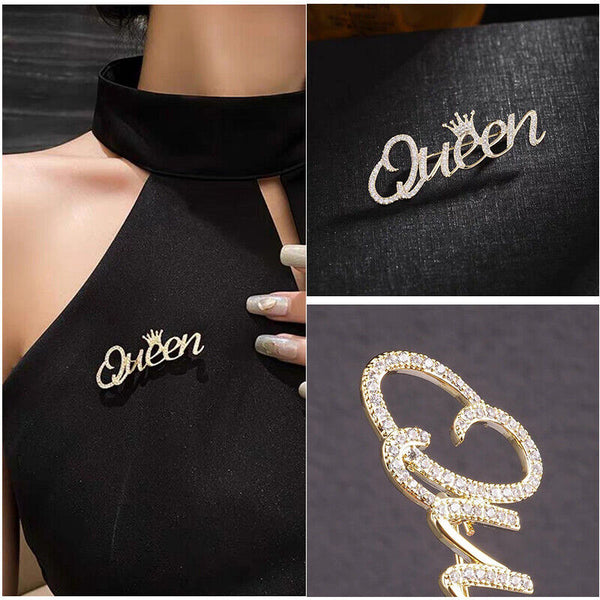 Fashion Diamond clothing pin English Letter Brooch For Women Jewelry Accessor-bf